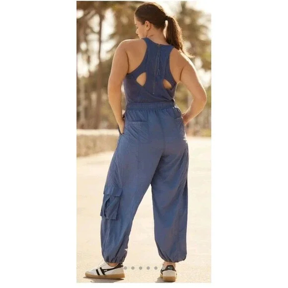 DAILY PRACTICE Messa Sleeveless Jumpsuit Women's Size L Light Blue Anthropologie - Picture 3 of 13